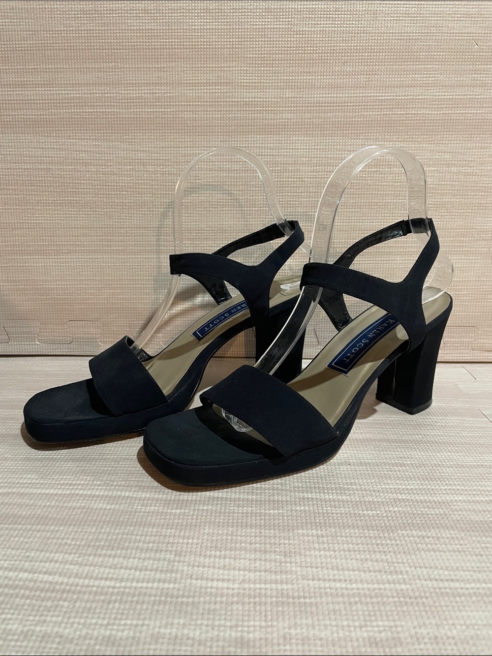 90’s Karen Scott Black Block Heel Slingbacks